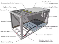 Maison conteneur pliable, préfabriquée à assemblage rapide, unité de logement modulaire mobile pour dortoirs et logements temporaires sur chantier