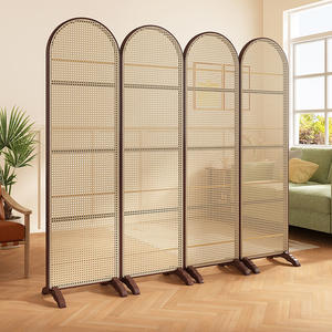 Panel de partición de pared de oficina móvil Vintage, <span class=keywords><strong>divisor</strong></span> de cinta de caña de ratán para el hogar, oficina, Hospital, escuela, aplicación - Product Image 4