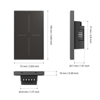 Interruptor Inteligente WiFi MOES Tuya Serie Star Feather, 1/2/3/4 Botones, Estándar Estadounidense, con Vibración de Respuesta Táctil y Pantalla Táctil de Vidrio