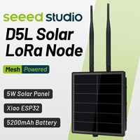 Nœud répéteur solaire D5L-S2 Mesh avec cartes Seeedstudio Xiao ESP32 S3 WiFi BLE+SX1262 LoRa intégrées, compatible Meshcore Meshtastic