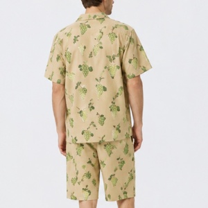 Abbigliamento Casual Traspirante in Cotone alla Moda, Camicia da Spiaggia per <span class=keywords><strong>Uomo</strong></span> <span class=keywords><strong>con</strong></span> Pantaloncini, Colletto Rovesciato, <span class=keywords><strong>Pigiama</strong></span> da Casa, Set Loungewear per <span class=keywords><strong>Uomo</strong></span> - Product Image 4