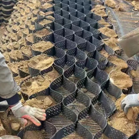 Geocelda de HDPE de 5 cm de altura, rejilla para grava, tapete de refuerzo de césped 3D, geomat para el ensanche de taludes de autopistas