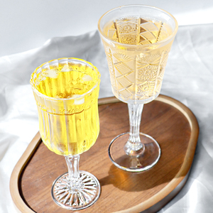 Verre à <span class=keywords><strong>vin</strong></span> en cristal de luxe 290 ml, style nordique classique sculpté, pour fêtes et banquets, avec <span class=keywords><strong>pied</strong></span> haut - Product Image 2