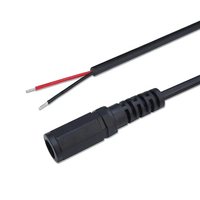 Connecteur de prise femelle 5,5 x 2,1 mm 12 V CC, prise jack 2P, câble noir pour bande LED