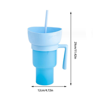2025 linda fiesta de Navidad Cola Chips 2 en 1 Snack bebida palomitas taza de plástico taza 32oz estadio vaso con bandeja de aperitivos tazón paja