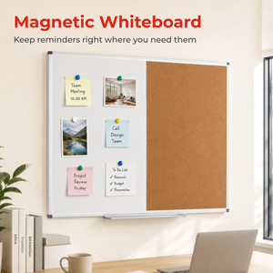 900x1200mm Dual Purpose Wall Mount Combo <strong>White</strong> <strong>Board</strong> With Cork Surface Dry Erase WhiteBoard Bulletin <strong>Pin</strong> <strong>Board</strong> for Office Decor - Product Image 4