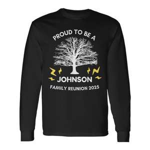 Camiseta de manga larga para reunión familiar de la familia Johnson, ideal para exhibir tu árbol genealógico, perfecta para uso personal y en grupo - Product Image 1