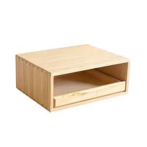 Solid Wood Desktop <b>Storage</b> <b>Box</b> With <b>Drawer</b> And Tier For Coffee Utensils Jewelry Fragrance Display - Product Image 5