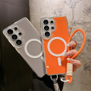 เคสโทรศัพท์มือถือแม่เหล็กสุดหรูสำหรับ Samsung S26 S25 S24 S23 S22 Ultra A17 A16 A55 A56 A07 A06 A37 A57 พร้อมสายคล้อง - Product Image 2