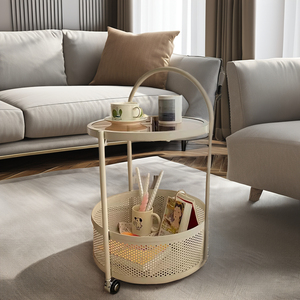 Netroots trolley sofá mesa auxiliar mesa de centro moderna simple móvil luz de noche lujo Premium Sentido de mesa pequeña redonda - Product Image 5