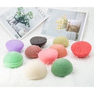 100% naturel Divers Couleurs Demi-boule Forme Naturel Pur Konjac Éponge Pour Le Nettoyage Du <span class=keywords><strong>Visage</strong></span> - Product Image 3