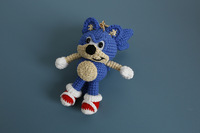 Nouveau Porte-clés Mignon Dessin Animé 2026, Pendentif Poupée 3D, Chat Bleu en Peluche Fait Main au Crochet, Breloque Anime, Pendentif pour Sac, Porte-clés à Suspendre