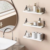 Étagères flottantes doubles en bois et fer, robustes, vintage, à suspendre au mur, grande capacité, cuisine, salle de bain, salon