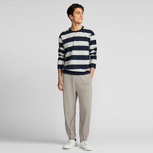 <span class=keywords><strong>Pantaloni</strong></span> da Uomo di Alta Gamma Personalizzati, Gamba Larga Leggera, Vita <span class=keywords><strong>con</strong></span> Coulisse, Cuciture a Contrasto, <span class=keywords><strong>Tasche</strong></span> <span class=keywords><strong>Laterali</strong></span>, Dettagli Ricamati, Vestibilità Comoda - Product Image 2