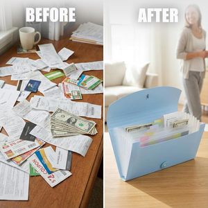 แฟ้มเก็บใบเสร็จแบบพกพา 13 ช่อง ใส่คูปอง ใบเสร็จ ใบ<span class=keywords><strong>เช็ค</strong></span> เอกสารเดินทาง ขนาดเล็ก แบบพับได้ - Product Image 6