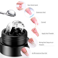 Gel de construction solide pour extension d'ongles, anti-adhésif pour les mains, gel UV 4-en-1 pour sculpture 3D/renforcement/modelage, longue durée, à retirer par trempage