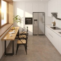 Ensemble de restaurant moderne de style industriel pour café et centre commercial, chaises et table en bois massif durables