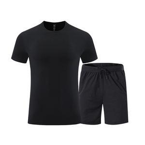 Set da Jogging da uomo magliette <span class=keywords><strong>e</strong></span> pantaloncini 2 pezzi sport Set tuta allenamento Fitness traspirante - Product Image 4