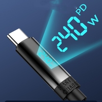 Nouveau câble de données numérique PD240W Type-C vers Type-C pour ordinateur portable, câble de charge haute puissance compatible tous protocoles, finition électroplaquée dégradée