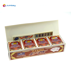 Cartes à jouer de casino en plastique 100% imperméables personnalisées avec boîte en plastique transparente et couverture en papier - Product Image 2