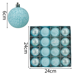 25 pièces, nouvelle conception, boules <span class=keywords><strong>de</strong></span> Noël rondes dorées élégantes, bleu Italie, en plastique, pour l'intérieur et l'extérieur, décorations suspendues pour arbre, en stock - Product Image 2