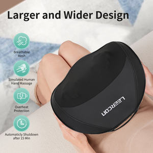 Leercon, venta al por mayor, calefacción eléctrica, masajeador de vibración, cuello, hombro, espalda, acupresión, amasado, almohada de masaje - Product Image 3