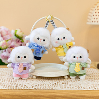 Porte-clés en peluche mouton style Cottagecore avec logo personnalisé, breloque agneau décorative, vente en gros directe usine pour sacs à main et cadeaux