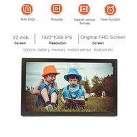 Rockbros — cadre Photo numérique 32 pouces, affichage IPS, lecteur vidéo, musique, calendrier, alarme, télécommande, prise en charge de carte SD USB