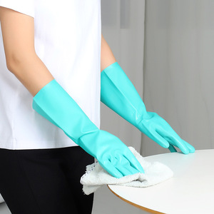 Gants de travail robustes de 33 cm, verts, imperméables, antistatiques, sans latex, résistants aux produits chimiques, pour travaux industriels, jardinage et tâches ménagères - Product Image 3