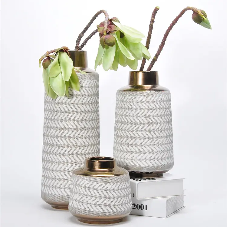 नई धातु शीशे का आवरण घर की सजावट के सामान आधुनिक लक्जरी vases घर आंतरिक सजावट के लिए घर सजावट