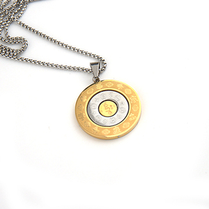 Collar con Colgante de Disco Giratorio de la Suerte |   Joyería Protectora Budista de Estilo Oriental - Product Image 2
