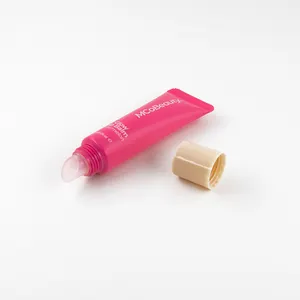 Personalizado eco amigável lip balm tubo 5ml 10ml 15ml 20ml rosa ouro plástico vazio espremer cosméticos lip oil gloss tubo