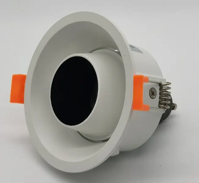 Nieuwe Verzonken Gu10 Mr16 Plastic Witte Ronde Vorm Armatuur Frame Led Spot Light Behuizing