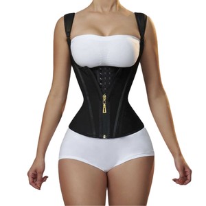 Corset de maintien de la taille pour <span class=keywords><strong>femme</strong></span> avec logo personnalisé, contrôle moyen, jersey de fitness sans couture avec fermeture éclair, Fajas Colombianas Moldeadoras - Product Image 4
