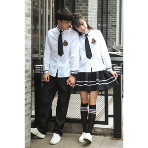 Ensemble uniforme scolaire : chemise blanche, jupe noire, pantalon en coton – Tenue d'été pour lycéens (garçons et filles) – Idéal pour les photos de remise de diplôme - Product Image 2