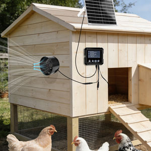 Système de refroidissement solaire automatisé avec <span class=keywords><strong>batterie</strong></span> de 2500 mAh <span class=keywords><strong>pour</strong></span> animaux de compagnie, volailles, porcs et chiens - Product Image 6