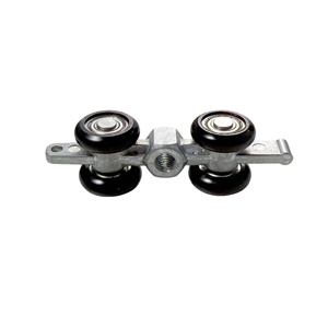 Roulettes de <span class=keywords><strong>porte</strong></span> <span class=keywords><strong>coulissante</strong></span> à <span class=keywords><strong>double</strong></span> amortisseur, roulettes suspendues, corps en aluminium, <span class=keywords><strong>rail</strong></span> de guidage - Product Image 2
