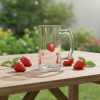 Alp Ocean 470ml glazen mok in Amerikaanse stijl met kleurrijk fruitdesign