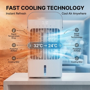 Enfriador de Aire CD101, Enfriamiento Rápido, Pequeño y Portátil, con Temporizador y Ahorro de Energía, <span class=keywords><strong>Ultra</strong></span> Silencioso para Estudio, Oficina, Dormitorio, Sala de Estar - Product Image 2