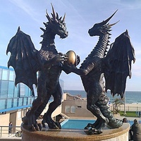 Sculpture de fontaine de dragon en bronze, grande taille, nouveau design moderne, accessoire chinois chaud,