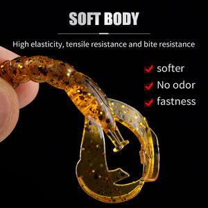 LUSHAZER 15 pcs/sac <span class=keywords><strong>Leurre</strong></span> de pêche à la crevette TPE Soft Baits Artificial Lure Creature Floating Soft Baits Crawfish for Bass Trout - Product Image 3