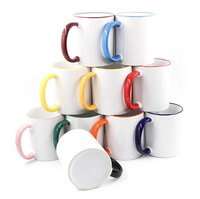 Vente en gros de tasses à café en céramique blanches personnalisées de 11 oz, résistantes au micro-ondes, avec impression par transfert thermique, pour sublimation