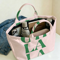 Sac fourre-tout rose en PVC, imperméable, transparent, style gelée, sac de plage, pochette, sacs à main avec nœud, sac de rangement