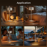 Lampe de table rechargeable sans fil à LED pour hôtel Lampe de bureau sans fil Veilleuse portable pour la maison Restaurant Salle à manger Café