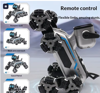 Luxuriöser 8-Rad-Stunt-Mechanik-Hund, Dual-Steuerung, Dreifach-Akku RC-Auto, Schwenkarm-Kletterfunktion, Lichter & Musik Roboter-Spielzeug