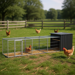 Gabbia per Polli in Acciaio Zincato Antracite 236.2 X 35.8 X 39.4 Pollici, Recinto Durevole per Animali Domestici da Esterno - Product Image 2