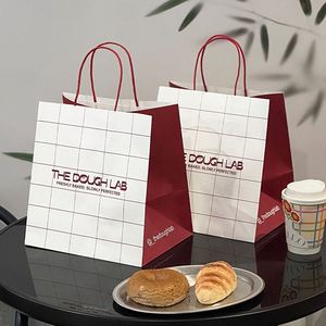 Customized Logo Disposable Greaseproof Packaging for Food White <b>Paper</b> Sandwich Bread Dessert Baking Bag with Lamination Printing - Product Image 6