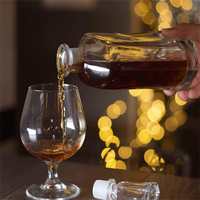 Carafe en verre à succès, bouchon géométrique hermétique, carafe à whisky, carafe à vin, carafe à bourbon, carafe à liqueur, bouteille à soda