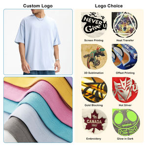 Camiseta Extra Grande para Hombre de Alta Calidad, 380g, 100% Algodón, Cuello Redondo, Diseño Liso, Manga Corta, Transpirable - Product Image 4