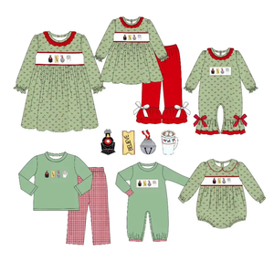 Conjunto de Pijama Navideño Verde de Manga Larga para Niños, Vestido de Navidad, Pantalones, Traje Combinado - Product Image 2